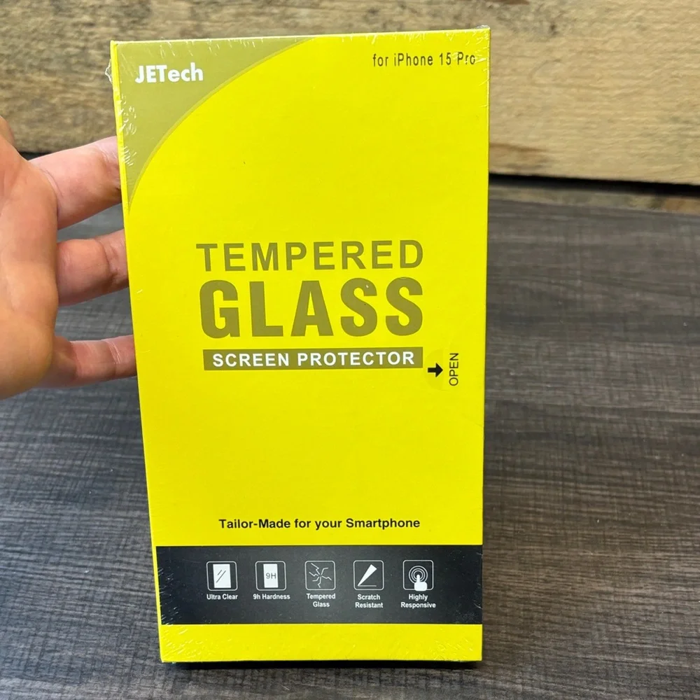 JETech Tempered Glass Screen Protector for iPhone 15 Pro